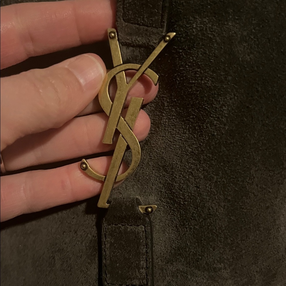 Yves Saint Laurent Dark Brown Suede Shoulder Bag - Picture 5 of 14